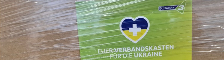 Bild einer Karte mit dem Schriftzug eure Verbandskasten für die Ukraine