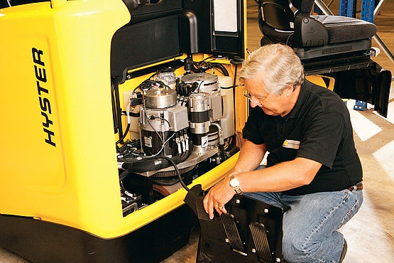 Kontrolle eines Hyster Stapler