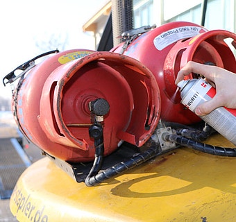 Treibgas Flaschen von einem Hyster Stapler