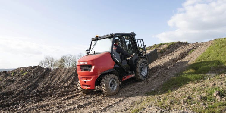 Header Bild von einem Manitou Geländestapler